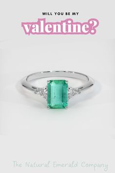 This ring will be an unforgettable gift for your beloved on Valentine's Day. She will be glad to receive such a wonderful gift that will remind her of your love and care every time she wears it. Buy this emerald ring today and make this Valentine's Day special for your beloved! Valentine Day Gift, Octagon Shape, Valentine Day Special, Step Cut, Emerald Jewelry, 3 Carat, Green Emerald, Natural Emerald, Be My Valentine