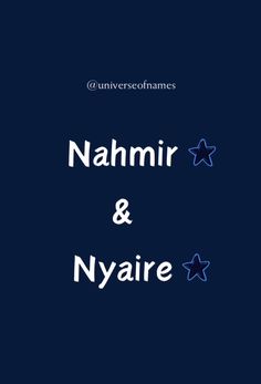 an image of the cover of nahmr and nyaire, with stars on it