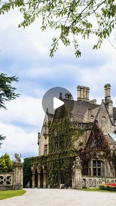 an old house with ivy growing on it