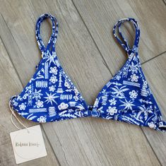 Top Only, Nwt, Caribbean Blues, Pictures Show Same Style In Different Print Blue Swimwear For Holiday Beach Season, Printed Blue Swimwear For Vacation, Blue Printed Swimwear For Vacation, Blue Triangle Top Swimwear For Vacation, Vacation Swimwear With Triangle Top, Blue Swimwear For Summer Holiday, Fitted Hawaiian Style Blue Swimwear, Beachy Triangle Top Swimwear For Holiday, Billabong Swimwear Bikinis