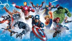 Avengers Gallery Art Peel and Stick Mural Wall Murals RoomMates Mural Peel And Stick Mural, Galleria D'arte, York Wallcoverings, Smooth Walls, Gallery Art, Bold Graphics, The Avengers, Avengers Assemble, Cultura Pop