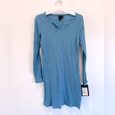 Art Class-Girls Long Sleeve Ribbed Dress-Turquoise-S (6/6x) Lightweight Soft Material, Super Comfortable And Great For Any Occasion Dressed Up Or Casual Nwt Blue Cotton Mini Dress For Fall, Blue Cotton Long Sleeve Mini Dress, Blue Long Sleeve Cotton Mini Dress, Blue Ribbed Long Sleeve Dress, Dresses Art, Class Dress, Ribbed Dress, Kids Art Class, Ribbed Dresses