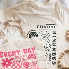 Spread some good vibes with this Choose Kindness T-shirt! Made of 100% cotton, it's super-comfy, with an over-sized, relaxed fit so you can show your laid-back style while spreading a positive message. Be kind to yourself and others - you can't go wrong! Comfortable Graphic Print T-shirt For Streetwear, Trendy Cotton T-shirt With Graphic Design, Fun Slogan T-shirt For Everyday, Comfortable Cotton T-shirt With Screen Print, Trendy Cotton T-shirt With Screen Print, Trendy Graphic Design Tops For Everyday, Conscious Style Cotton T-shirt For Everyday, Conscious Style Everyday Cotton T-shirt, Everyday Conscious Style Cotton T-shirt