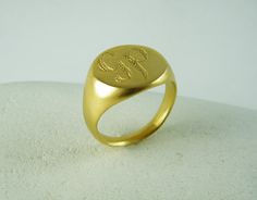 Men signet ring Monogram signet ring personalized ring gift Men Signet Ring, Signet Rings, Personalized Ring, Personalized Rings, Ring Unique, Initial Letters, Signet Ring, Statement Jewelry, Gift For Him