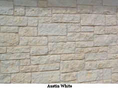 a white brick wall is shown with the words austinwhite on it