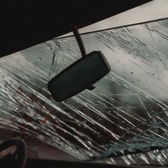 the windshield of a car that has been smashed