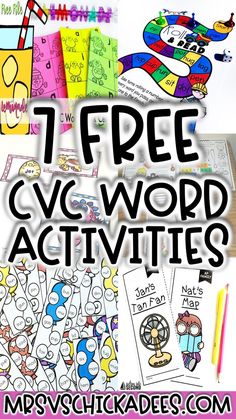 the free cvc word activities are great for kids to practice their handwriting and writing skills