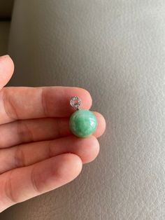 🌈 Jadeite Jade Bead Pendant, Light Green 🌷 Untreated Natural Jadeite/ Grade A Jade 🌷 Certified : YES 🌷 Jade from Myanmar/ Burma 🌷 Dimensions : ~13.8 x 13.8 mm 🌷 Color : Light Green 🌷 Attach with a 925 silver bail 🌷 Free standard shipping from Hong Kong with tracking included 🌷 Take approximately 7-21 days to arrive worldwide Chrysoprase Gemstone Jewelry With Round Beads, Jade Jewelry With Round Beads And Stones, Round Aventurine Beaded Jewelry, Elegant Green Beaded Gemstones, Green Pendant Beads For Jewelry Making, Green Round Beaded Gemstones, Elegant Green Gemstone Beads And Cabochons, Green Jade Gemstones For Jewelry Making, Bead Pendant Light