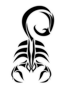 a black and white scorpion tattoo design on a white background with the word scorpion written across it