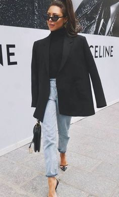 Blazer Oversize Outfits, Oversized Black Blazer Outfit, Black Blazer With Jeans, Oversized Blazer Outfit, Blazer Outfits Casual, Blazer Outfits For Women, Boyfriend Blazer