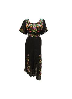 Material: Polyester- Lining to knees: 100% Cotton Size: M- Bust: 38''- Sleeve length: 9''- Length: 49'' Size: L/XL- Bust: 40''- Sleeve length: 9''- Length: 49'' - Boho - Gothic  - Lace panels - Floral embroidery - Fit & Flare - Scoop neck - Slight sheer Material( Below waist)  - 3/4 Lining to knee -Elasticated waist( back as shown in picture) (4930) Festive A-line Dress With Floral Embroidery, Traditional A-line Embroidered Dress, Floor-length Dress With Multicolor Floral Embroidery, Floor-length Fitted Dress With Multicolor Embroidery, Fitted Floor-length Dress With Multicolor Embroidery, Fitted Multicolor Embroidery Floor-length Dress, Floor-length Embroidered Dress With Multicolor Embroidery, Floor-length Multicolor Embroidered Dress, Fitted Multicolor Embroidered Maxi-length Dress