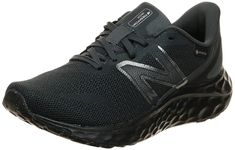 the new balance running shoe is black and silver