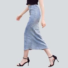 Be ready to make a statement this summer in our light blue. long fashion skirt from our 2023 Summer Collection! Crafted from high-quality. stretchy fabric with a bleached finish. this trumpet-trend skirt features a high-waist design for a timelessly chic look.Distinctive Features: Fashion-Forward: Boasting a trumpet-trend silhouette. this lengthy skirt is the perfect balance of sophistication and modernity. Bleached Finish: The whitened finish adds a unique twist to this timeless piece. making i Spring Flare Skirt With Stretch, Flare Skirt With Stretch For Spring, Stretch Flare Skirt For Spring, Spring Flare Stretch Maxi Skirt, Trendy High-rise Maxi Skirt For Spring, Trendy Flare Skirt For Spring, Trendy High Waist Blue Maxi Skirt, Trendy Full-length Summer Skirt, Trendy Full Length Summer Skirt