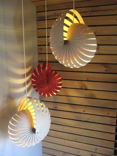 three circular lights hanging from the ceiling