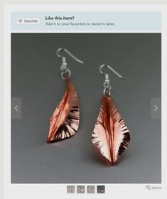 Cool Fold Formed Rose Gold-Tone Leaf Earrings Highlighted on #Etsy #Handcrafted #7thAnniversary https://www.etsy.com/listing/220096795 Elegant Leaf-shaped Earrings For Gift, Elegant Leaf Shaped Earrings As Gift, Nature-inspired Copper Earrings As Gift, Metal Leaf-shaped Earrings As Gift, Leaf-shaped Metal Earrings As Gift, Unique Leaf-shaped Earrings For Gift, Rose Gold Nature-inspired Earrings For Gift, Nature-inspired Rose Gold Earrings For Gift, Nickel-free Leaf-shaped Earrings For Gift