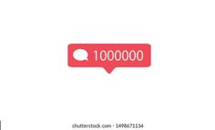 a red speech bubble with the words 100, 000 on it and an arrow pointing up