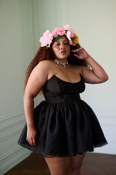 This mini strapless silk dress is as crisp and elegant as Veuve Clicquot—boning adds beautiful structure to the simple strapless bust, and layers of pleated silk gauze make the mini puff skirt ideal for twirling. We suggest pairing these with our Dauphine Knickers. The raven is rap rapping, and ready to wear. Non slip Black Homecoming Dress With Jordans, Black Formal Dress With Dunks, Prom Dress With Sneaker, Fun Birthday Dress Women, Go Go Dresses, Non Matching Bridesmaid Dresses Bachelorette, Black Dress With Petticoat, Ruffle Party Dress, Glam Dresses Short Dona Matoshi