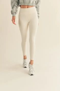 The Legacy Court High-Rise leggings are a must have closet staple! Quick-drying, breathable and weightless fabric with a butter soft feel and four-way stretch. The color is a must for spring and summer! DETAILS:• 75% Nylon, 25% Spandex• Color is Cannoli Cream• Butter soft feel• Wide high-rise waistband• Inseam: S- 26" , M- 26.25" , L- 26.50"• *Model's Measurements: Height 5'8.5" | Bust 34" | Waist 25" | Hips 35.5" Casual 4-way Stretch Tights For Loungewear, High Stretch Solid Tights For Spring, High Stretch Solid Color Tights For Spring, Casual 4-way Stretch Tights, Everyday Comfort Stretch Elastane Activewear, Casual Compressive Full-length Leggings, Beige Stretch Leggings For Workout, Sporty Stretch Beige Yoga Pants, Casual Compressive Full-length Tights