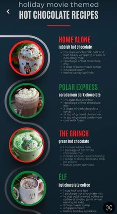 the holiday movie menu for hot chocolate recipes