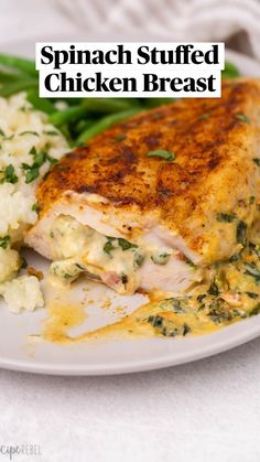 a white plate topped with meat and green beans