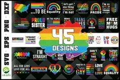 the poster for gay pride day is shown in black and rainbows, with white lettering