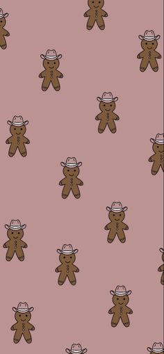 a brown teddy bear with a cowboy hat on it's head is surrounded by smaller brown bears