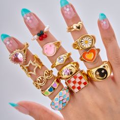 Material: gold plated brass, enamel Pink Luxury Enamel Ring, Cheap Gold Enamel Rings, Hey Maeve Jewelry Rings, Nail Varnish Rings, Ring Bundles, Clock Ring, Breakfast Ring, Nails Rings, Heart Wave