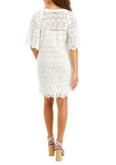 Delicate lace details magnify the enamoring appeal of this charming dress from Joie. Complete with short flare sleeves and a flattering square neckline, this dress is great to wear for special occasions. | Joie Women's Leona Mini Dress, Large Elegant Summer Lace Dress With Straight Neckline, Elegant Lace Dress With Straight Neckline For Summer, Elegant Spring Lace Dress With Straight Neckline, Spring Crochet Dress With Square Neck, Elegant Lace Dress With Flutter Sleeves, Spring Lace Dress With Straight Neckline, Spring Dress With Lace Trim And Straight Neckline, Spring Dress With Straight Neckline And Lace Trim, Chic Lace Dresses With Flutter Sleeves