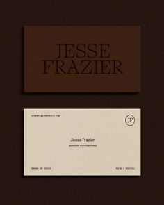 a business card with the name jesse frazierr on it