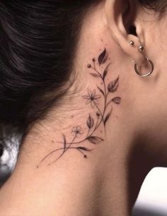 #tattoo ideas #small tattoos #meaningful tattoos #spiritual tattoos #tattoos for women #unalome tattoo #creative tattoos #unalome tattoo meaning #finger tattoos for women #inside finger tattoos #arm tattoos for women #bored panda coin #bored panda Behind Ear Tattoos, Side Neck Tattoo, Neck Tattoos Women, Classy Tattoos, Elegant Tattoos, Feminine Tattoos, The Ear