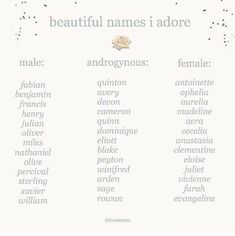 an image of the names of different people