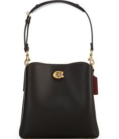 Luxury Coach Top Handle Bucket Bag, Coach Willow, Coach Bucket Bag, Leather Bucket Bag, Leather Bucket, Black Cross Body Bag, Dillard's, Tote Backpack, Handbag Accessories