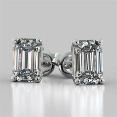 (eBay) Find many great new & used options and get the best deals for 2.00 Ct Emerald Cut Real Moissanite VVS1/D Earring Stud 14K Solid White Gold at the best online prices at eBay! Free shipping for many products! Dimond Earrings, Emerald Cut Stud Earrings, Emerald Earring, Beautiful Diamond Earrings, Diamonds Earrings, Jewelry Classic, Bracelet Tennis, White Gold Earrings Studs, White Gold Studs