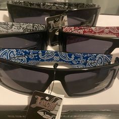 Locs Sunglasses - Lot Of 6 Pairs - Black With “Bandanna” Print Inside Casual Adjustable Sunglasses For Festivals, Casual Black Sunglasses For Festival, Black Tinted Sunglasses For Festival, Locs Accessories, Locs Sunglasses, Eyewear Fashion, Locs, Sunglasses Accessories, Mens Accessories