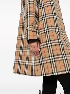 plaid-check pattern jacket from BURBERRY featuring brown, cotton, plaid check pattern, spread collar, concealed front fastening, long sleeves, buttoned cuffs, above-knee length and straight hem. This item is in size 8 and the color is Beige Burberry Plaid, Pattern Jacket, Beige Jacket, Burberry Women, Jacket Pattern, Emilio Pucci, Women's Coats, Denim Pant, Check Pattern