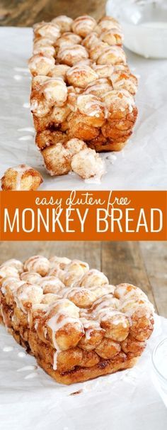 two different types of monkey bread on top of each other with the words easy buttermilk