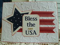 a patriotic card with the words, bless the usa on it