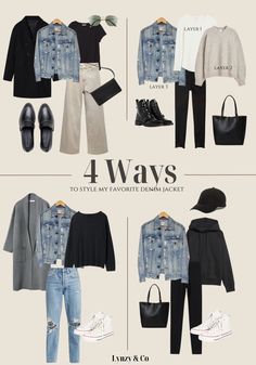 4 Ways to Style My Favorite Denim Jacket (+ secret sale) - Lynzy & Co. Denim Jacket Outfit Winter, Leggings And Converse, Fall Jackets Outfit, Winter Jacket Outfits, Modesty Outfits, Denim Jacket Outfit, Stylish Work Outfits, Secret Sale, Weekend Wear