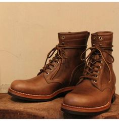 Forest Punk Fall Aesthetic Men's Goodyear Welted Antique Color Biker Ankle Boots Real Leather Boots, Suede Leather Shoes, Ankle Boots Men, High Ankle Boots, Leather Lace Up Boots, Rounded Toe Boots, Martin Boots, Goodyear Welt, Dress With Boots