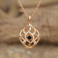 Eden's Embrace Necklace - Black Onyx - Serene Western Women's Necklace, Men's Rings, 18k Rose Gold, Ring Bracelet, Men Necklace, Black Onyx, Gold Vermeil, Rodeo, Or Rose