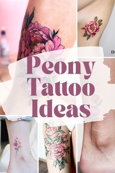 Poney Flower Tattoos, Peony Tattoo Color, Pink Peony Tattoo, Tato Tradisional, Peony Tattoo, Tattoos Mandala, Tattoos Geometric, Tattoos Skull