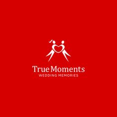 the logo for true moments wedding memories, which is designed to look like two people holding hands