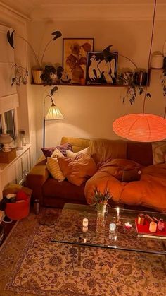 a living room filled with lots of furniture and decor