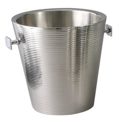 a large metal bucket with handles is shown