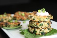 some food is stacked on top of each other and ready to be eaten or eaten