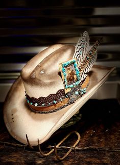 Happily Ever After Cowgirl Hat Embellished Cowboy Hat, Custom Cowboy Hats, Hat Base, Cowgirl Hat, Diy Hat, Western Hats, Cowgirl Hats, Wide Brimmed Hats, Hat Band