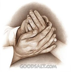 hands folded in prayer with the words entre tus manos