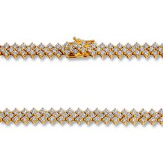 Simplicity and grandeur combined into a single diamond chain, this classic tennis chain makes a solid statement favorable to many. Each round diamond handpicked for optimum beauty. All individually harbored and secured by hand for maximum shine and brilliance. Result to exhibit only the best for any function day or night. Gold housings crafted solid for ideal durability. Starting at approximately 25 carats. Chain securely connected by our standard safety lock. Standard size 20 inches. Customizab Luxury Diamond White Tennis Necklace, Luxury Tennis Necklace, Elegant Diamond Cuban Link Tennis Bracelet, Luxury Gold Tennis Necklace With Single Cut Diamonds, Elegant Cuban Link Diamond Tennis Bracelet, Gold Luxury Tennis Necklace, Luxury Gold Diamond Tennis Necklace, Luxury Rose Gold Tennis Necklace With Diamond Accents, Luxury Cuban Link Tennis Necklace For Gift