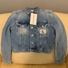 Brand New Xs 90s Jean Jacket, Grey Jean Jacket, Hand Painted Denim Jacket, Vintage Jean Jacket, Painted Denim Jacket, Vintage Denim Jeans, Crop Jean Jacket, White Denim Jacket, Calvin Klein White