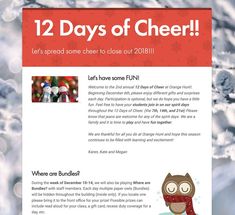 A school newsletter template for your December newsletter that you can use with your own school faculty and staff to mark the season in your school communications. Have Some Fun, Thing 1 Thing 2